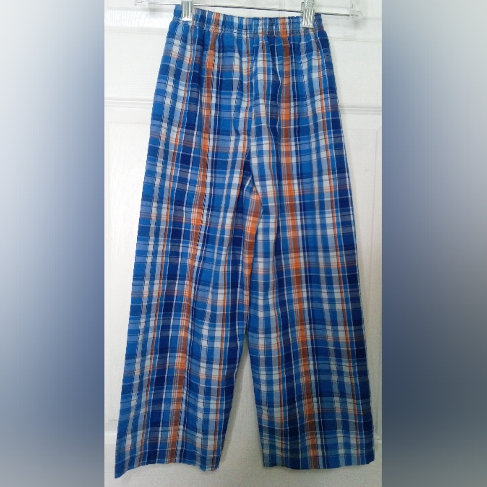Carter's Blue and Orange Plaid Kids Pajama Bottoms
